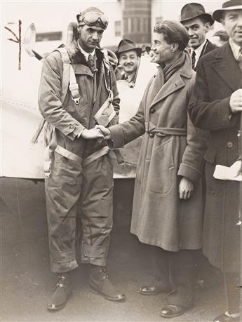 (AVIATION) A selection of 16 photographs documenting the 1930s aviation pursuits of Howard Hughes.